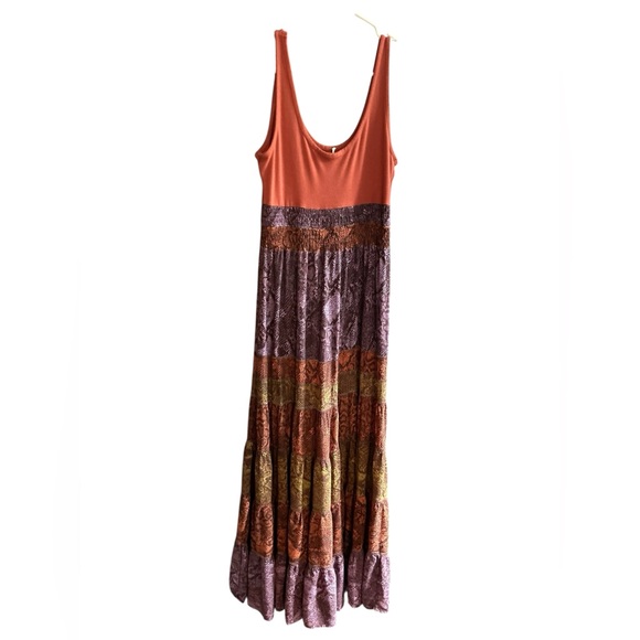 Anthropologie Colima Tiered Maxi Dress M Multicolor‎ Snake Print Boho - Picture 12 of 15